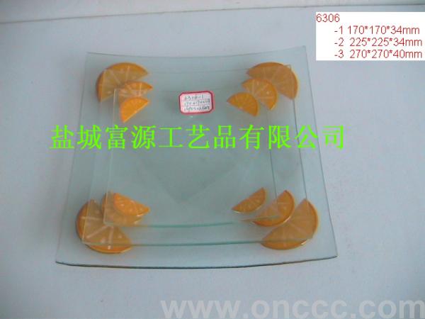 6306热熔彩贴片玻璃果盘