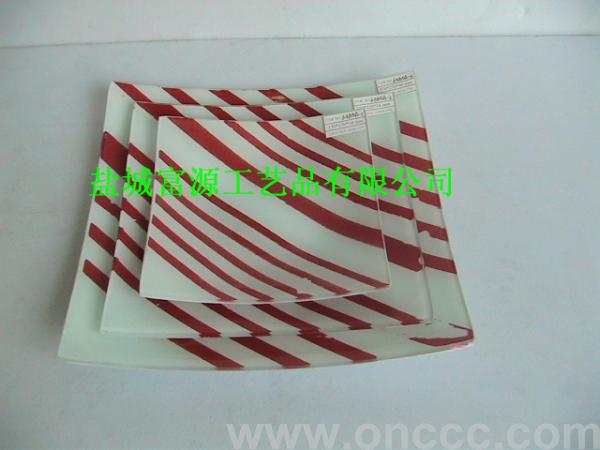 丝印玻璃果盘6383A