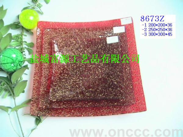 8673Z烤漆玻璃果盘