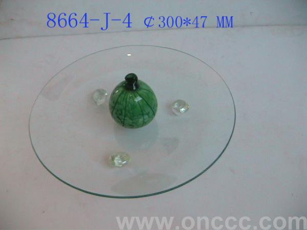 带脚园形玻璃果盘  8664-J-4