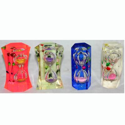 Colorful Flower Pattern Crystal Craft Hourglass