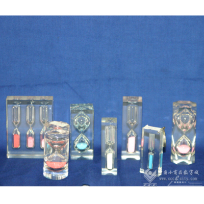 Transparent crystal process hourglass