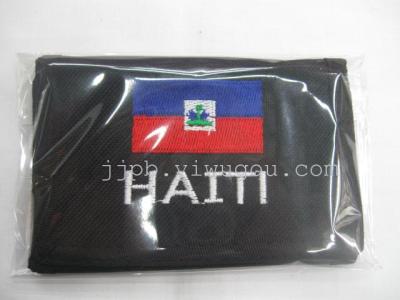 Flag wallet 600D black waterproof material production.