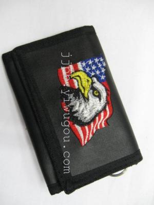 Embroidered wallet black PVC waterproof material production