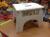 Folding stool white plastic bench without back