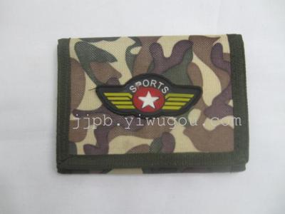 Wallet Green Camo fabric waterproof material production for children.