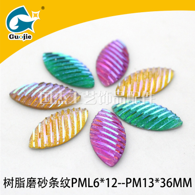 Resin bottoming frosted stripe horse eyes shape flat horse drill Korea high - end jewelry Yiwu hot drilling