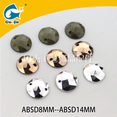 Benzene silver round double - hole silver-plated silver polygonal double - hole silver spray gold spray bronze color.
