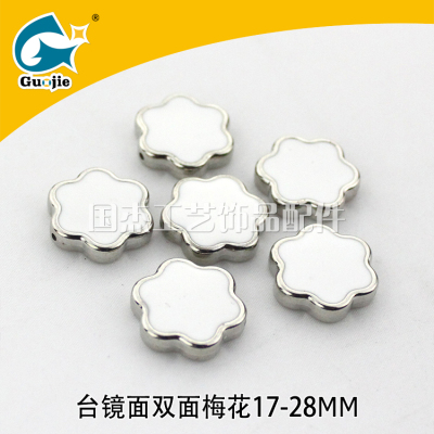 ABS double - sided deduction drop of oil six discs of flowers drop oil fashion drip dust dust plug fresh ear studs