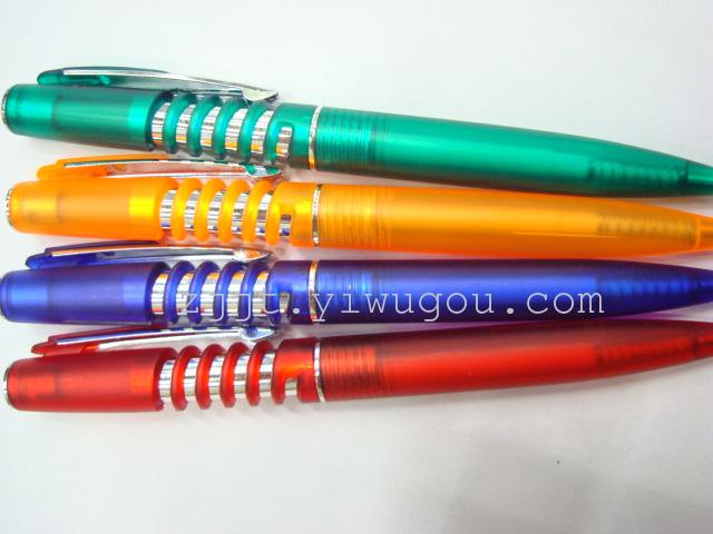 新款砂杆彩色圆珠笔 中性笔 广告笔 可印logo