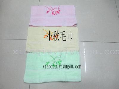 Embroidered flower towels