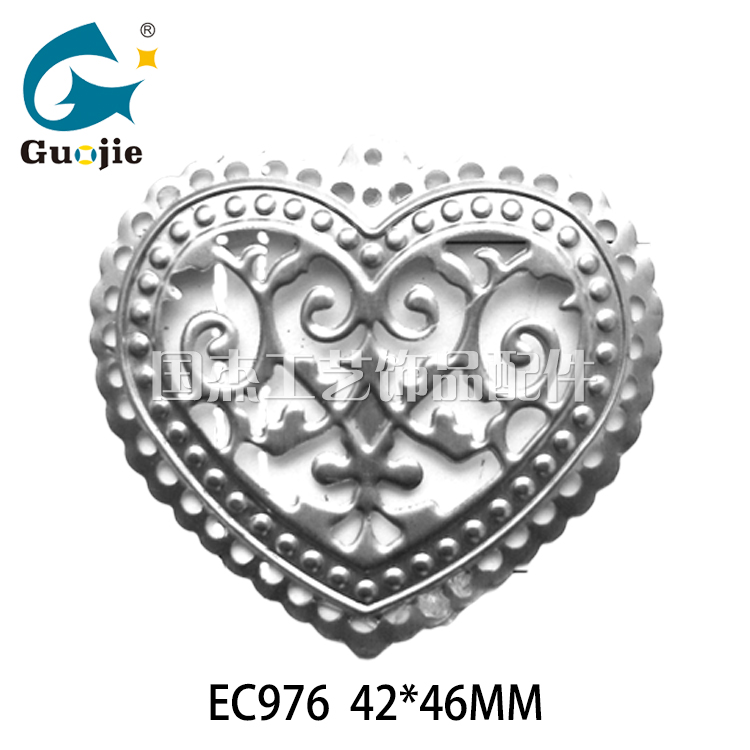 EC976厂家直销 镂空造型通花片 铜铁花朵 金属花托 三角形花片