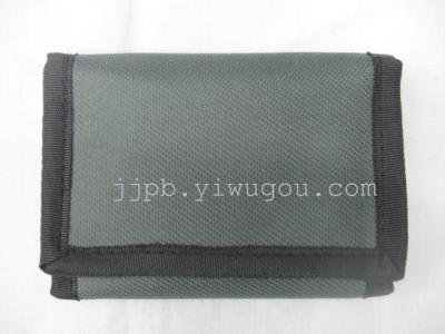 Velcro buckle wallet 600D black waterproof material production.