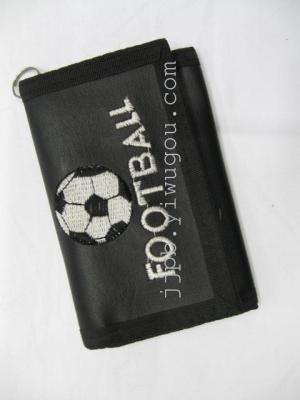 Embroidered wallet 600D black waterproof material production.