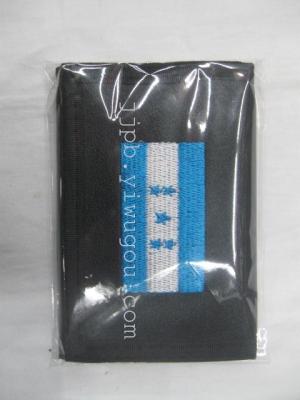 Embroidered wallet 600D black waterproof material production.