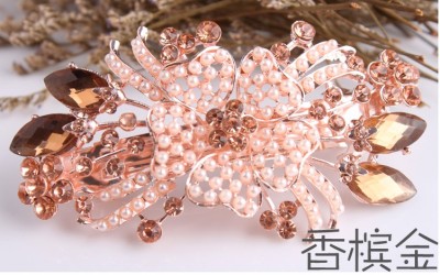 Alloy hair clip adorned with many high quality rhinestone, card issuers look good