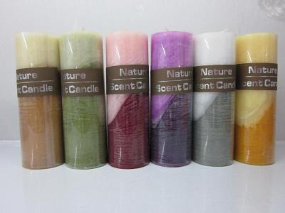 Fragrance Pillar Candle-3 Colors Gradient Color