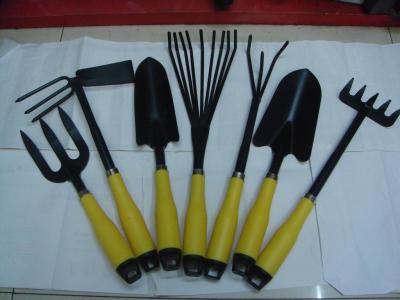 Multi-color garden tool set rake shovel hoe pick tool