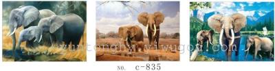 The Three-Changing Elephant Three-Dimensional Stereograph. 5D Painting