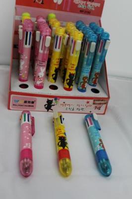 Office school supplies students cartoon ballpoint pen, Japan and Korea creative stationery, cute little bear 6-color pen