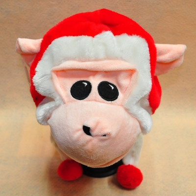 Spot supply foreign trade hot cartoon animal plush toy hat express monkey red.
