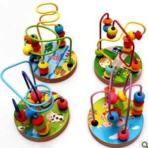 The Educational toy mini beading frame cartoon blocks around beading children early education exercise fingertip flexibility