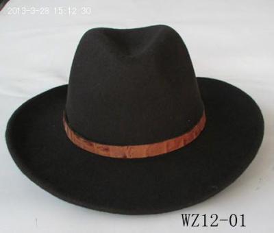 100% wool felt shaped cowboy hat.