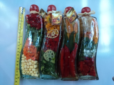 Fruit vinegar crafts. Fruit and vegetable bottle. Decorative home crafts
