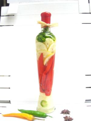 Fruit and vegetable bottle. Decorative home crafts
