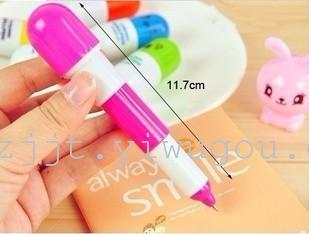 Face smiley telescopic pills ballpoint pen