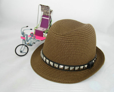 2013 New single-Breasted Rivet paper Straw Hat