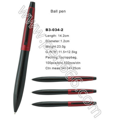 Factory provides excellent exports metal ball point pen to write fluent push ballpoint pen