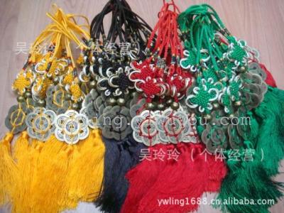 Factory direct copper handicrafts Chinese knot pendant / 2. 7cm copper small 8 Emperor plum car pendant