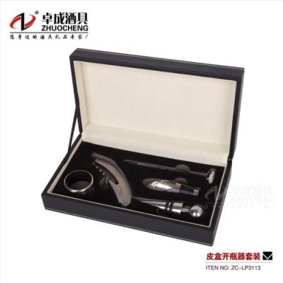 Promotional Bottle Openers corkscrew gift box red wine leather boxed set bottle opener 5 piece set sea-Sabre 