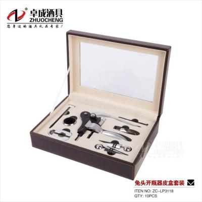 Factory Direct Sales = Rabbit Head High-End Bottle Opener Leather Box Set Wine Set Leather Box Gift Set