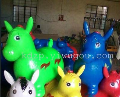General music, jumping animals, jumping horse-vaulting, PVC cartoon toys, inflatable horses, music, balloon animals, cartoon series