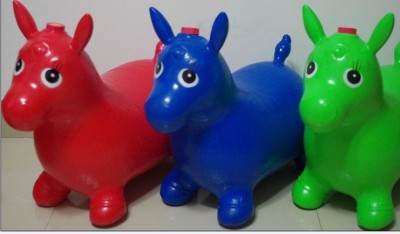 Jumping horse, inflatable PVC jumping animal , music & colorful hand-painting. 