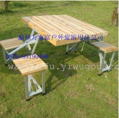 Wood folding chairs folding portable Siamese more convenient