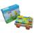 Small wooden printing blocks trailer pulling wooden educational toys 18 pieces of colored blocks to spell on the House