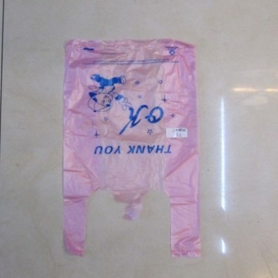 Pink Transparent Plastic Bag Wholesale Garbage Bag Vest Bag Waistcoat Bag