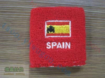 SPAIN Spain flag embroidery pattern cashmere wrist fashion unisex flag embroidery designs sport wristband