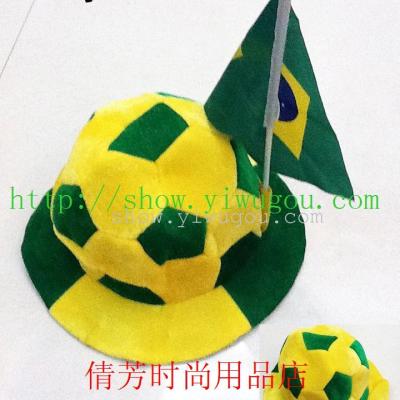 Brazil Hat,Football hats,World Cup Hat,gold velour hats
