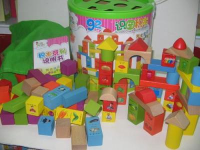 Educational toys wooden toys 92 tablets reading barrel blocks
