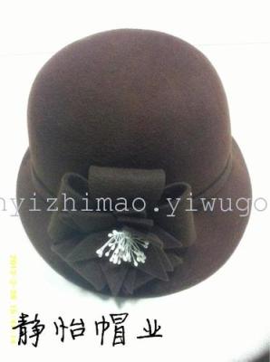 Fashion fleece flower ornament bonnet