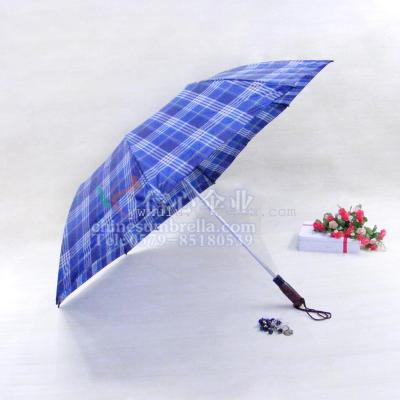 Plus-Sized Two Fold Golf Umbrella Plaid Gentleman Umbrella XD-804