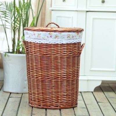 Wicker with Lid Rattan Laundry Basket Laundry Baskets