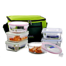 Korea imported Sanko cloud glass GL-37B lock food container boxes carrying six-piece