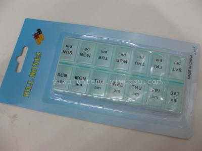 14 pill box/portable pill box pill boxes a week BE-4018