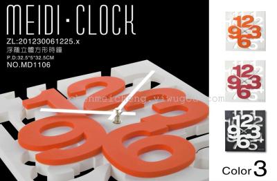 Three-dimensional clock     simple creative clock