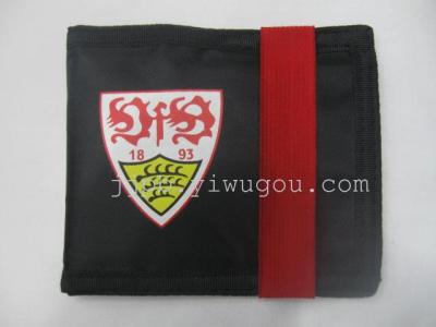 20 percent of football club souvenir purse with black 420D waterproof material production.